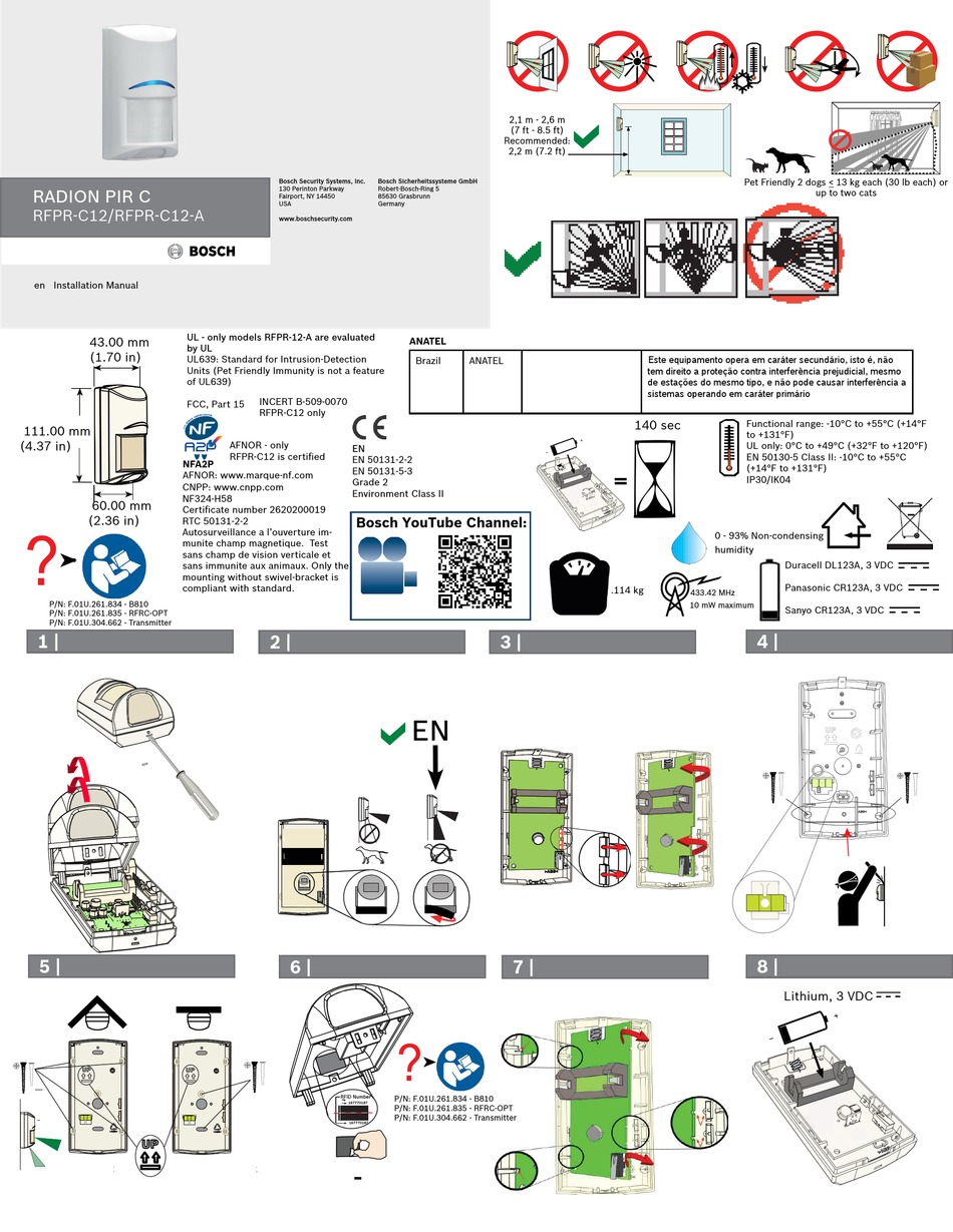 BOSCH RADION PIR C INSTALLATION MANUAL Pdf Download ManualsLib