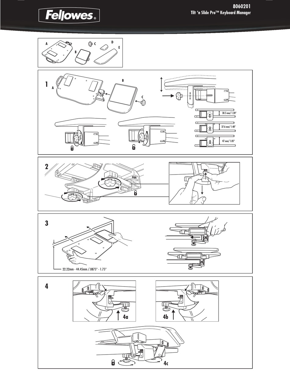 FELLOWES TILT ‘N SLIDE PRO 8060201 MANUAL Pdf Download ManualsLib
