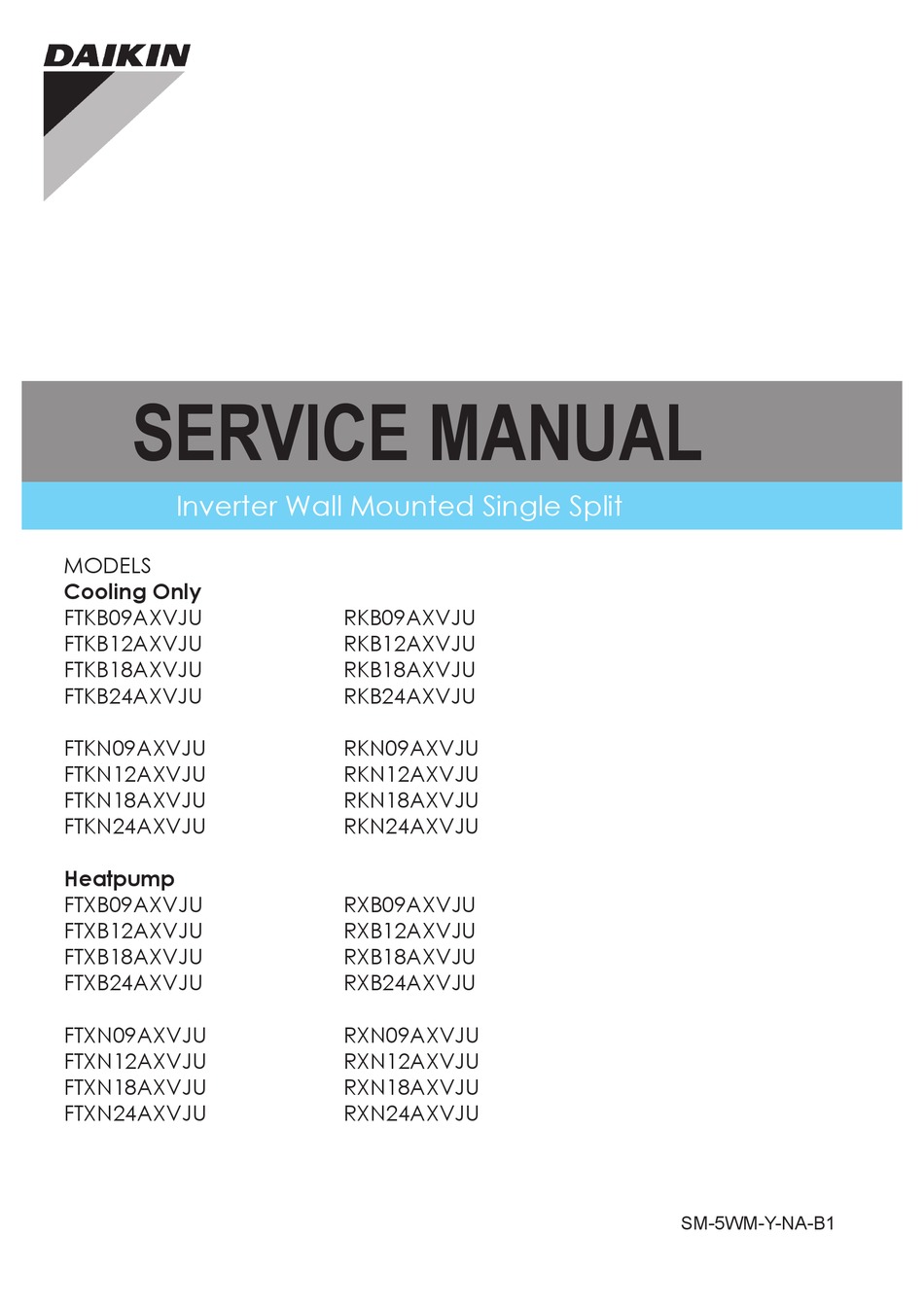DAIKIN FTKB09AXVJU SERVICE MANUAL Pdf Download | ManualsLib