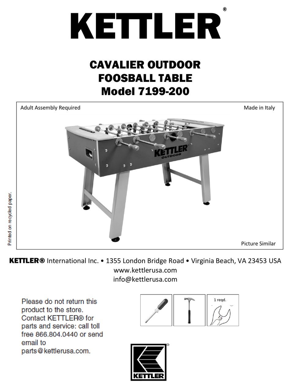 KETTLER 7199200 USER MANUAL Pdf Download ManualsLib