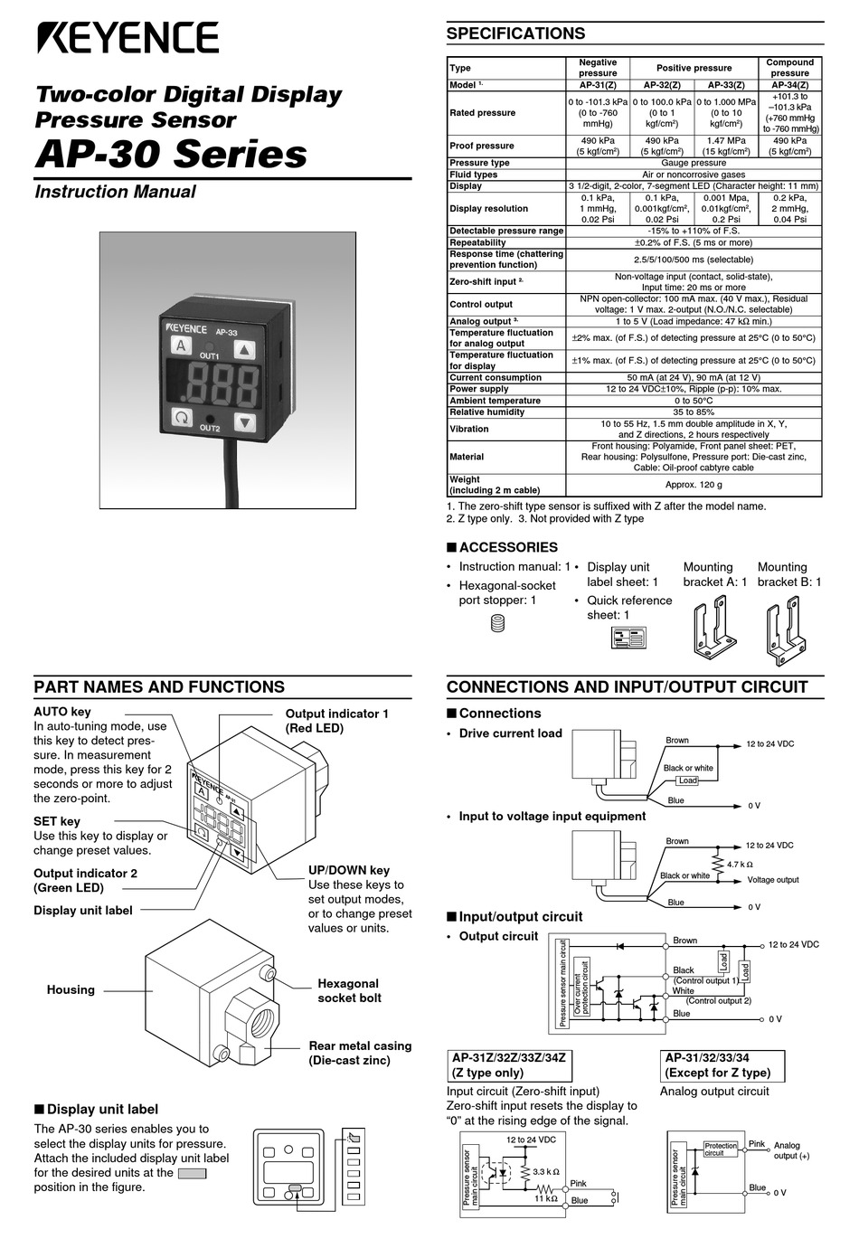 Keyence Ap 31 Instruction Manual Pdf Download Manualslib