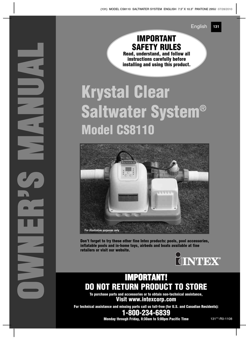 INTEX CS8110 OWNER'S MANUAL Pdf Download | ManualsLib