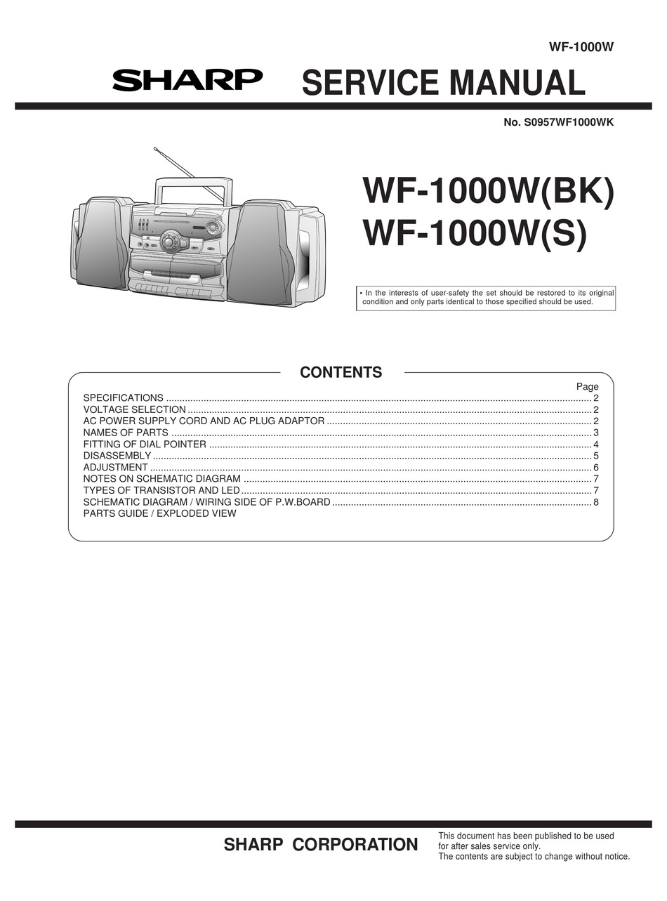 Sharp wf 939 схема