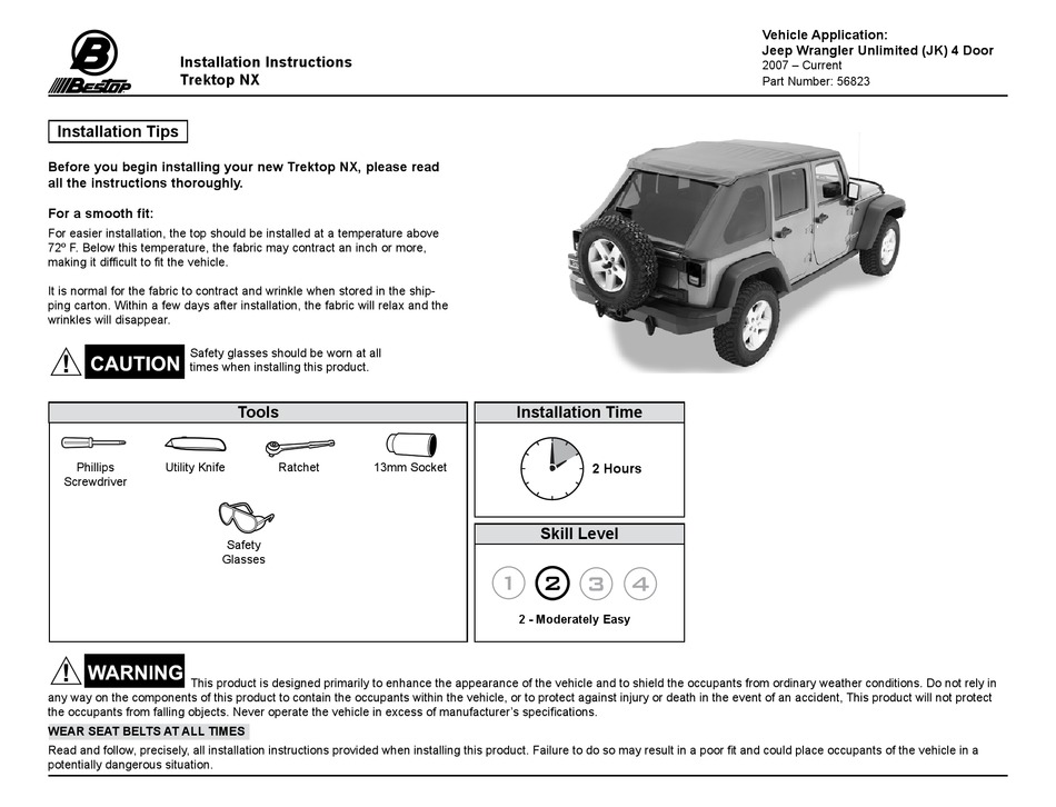 bestop trektop nx install jk unlimited