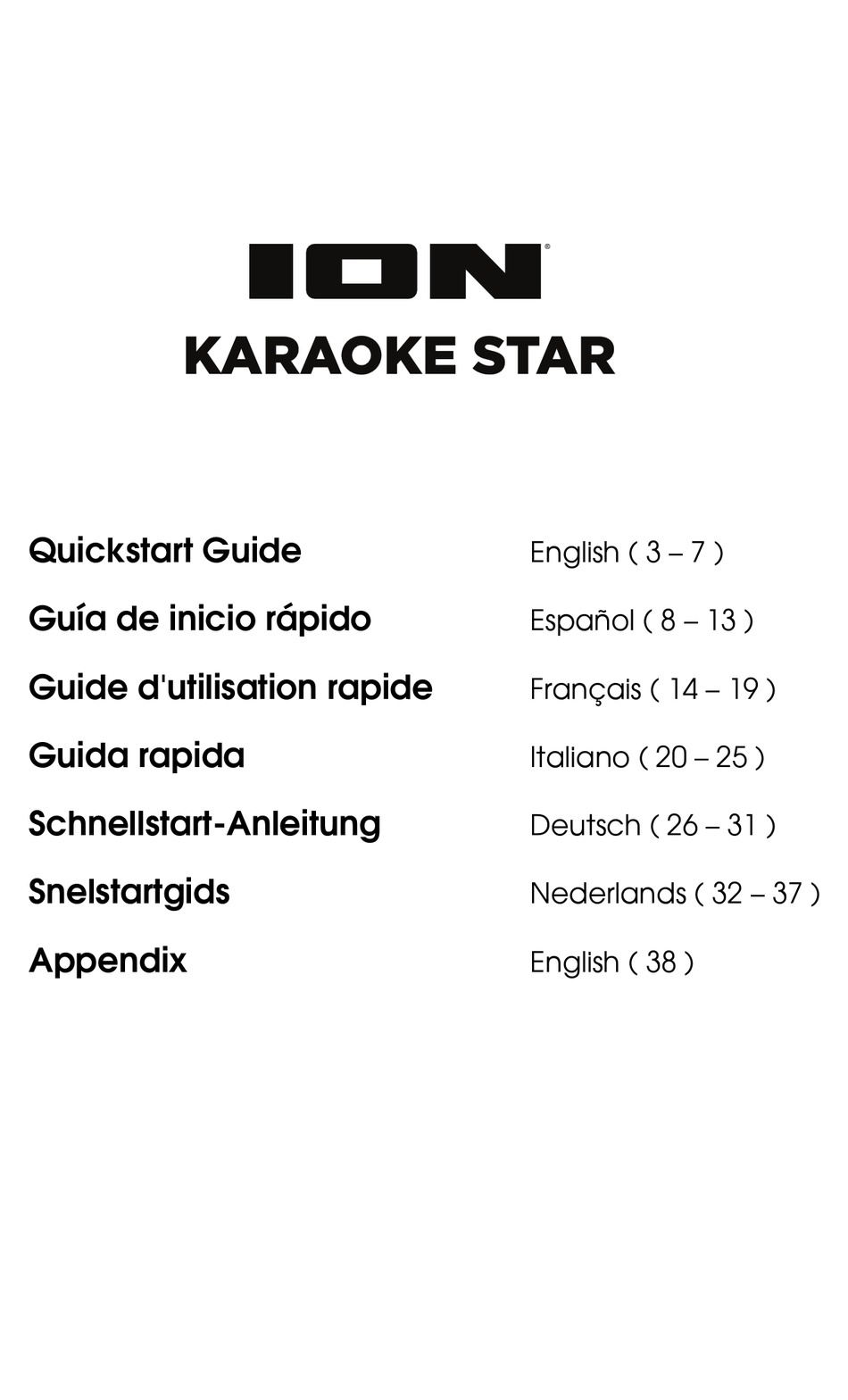 ION KARAOKE STAR QUICK START MANUAL Pdf Download ManualsLib
