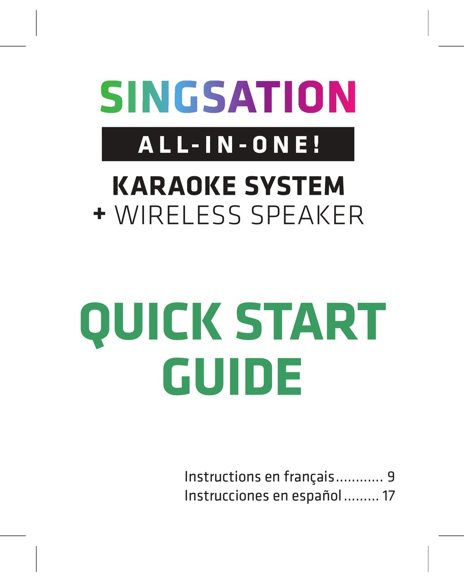 808 AUDIO SINGSATION SPKA10 QUICK START UP MANUAL Pdf Download ManualsLib
