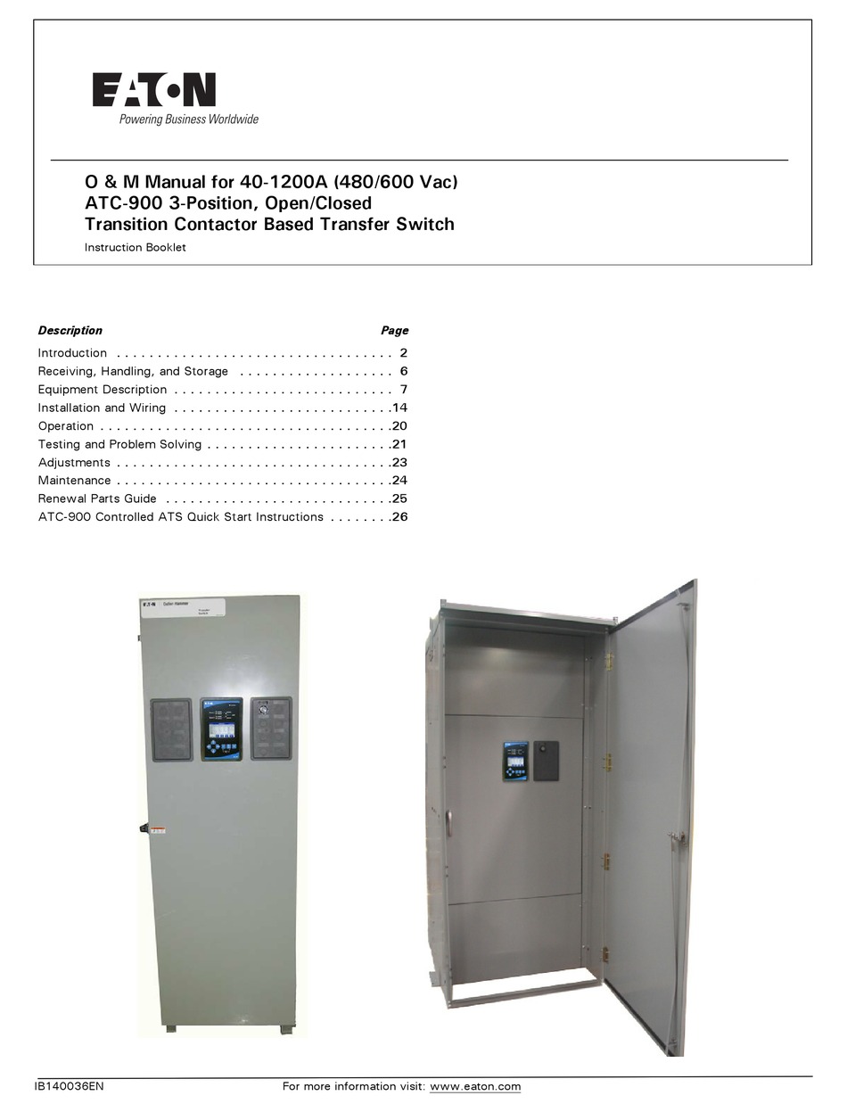 EATON ATC900 INSTRUCTION BOOKLET Pdf Download ManualsLib