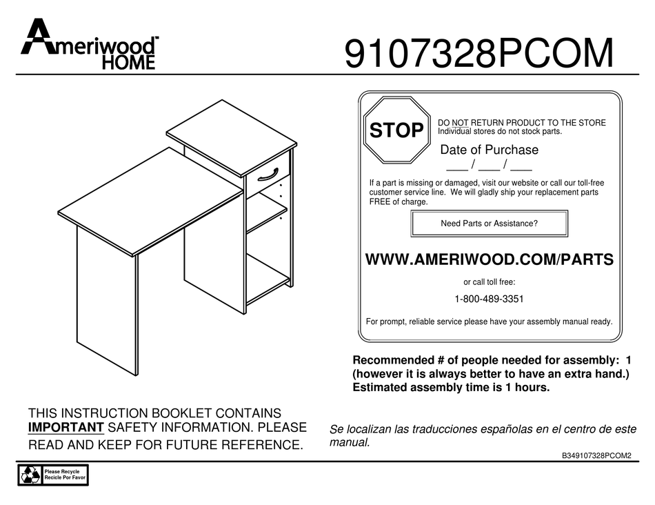 Ameriwood Home 9107328pcom Assebly, Ameriwood Bookcase Assembly Instructions Pdf
