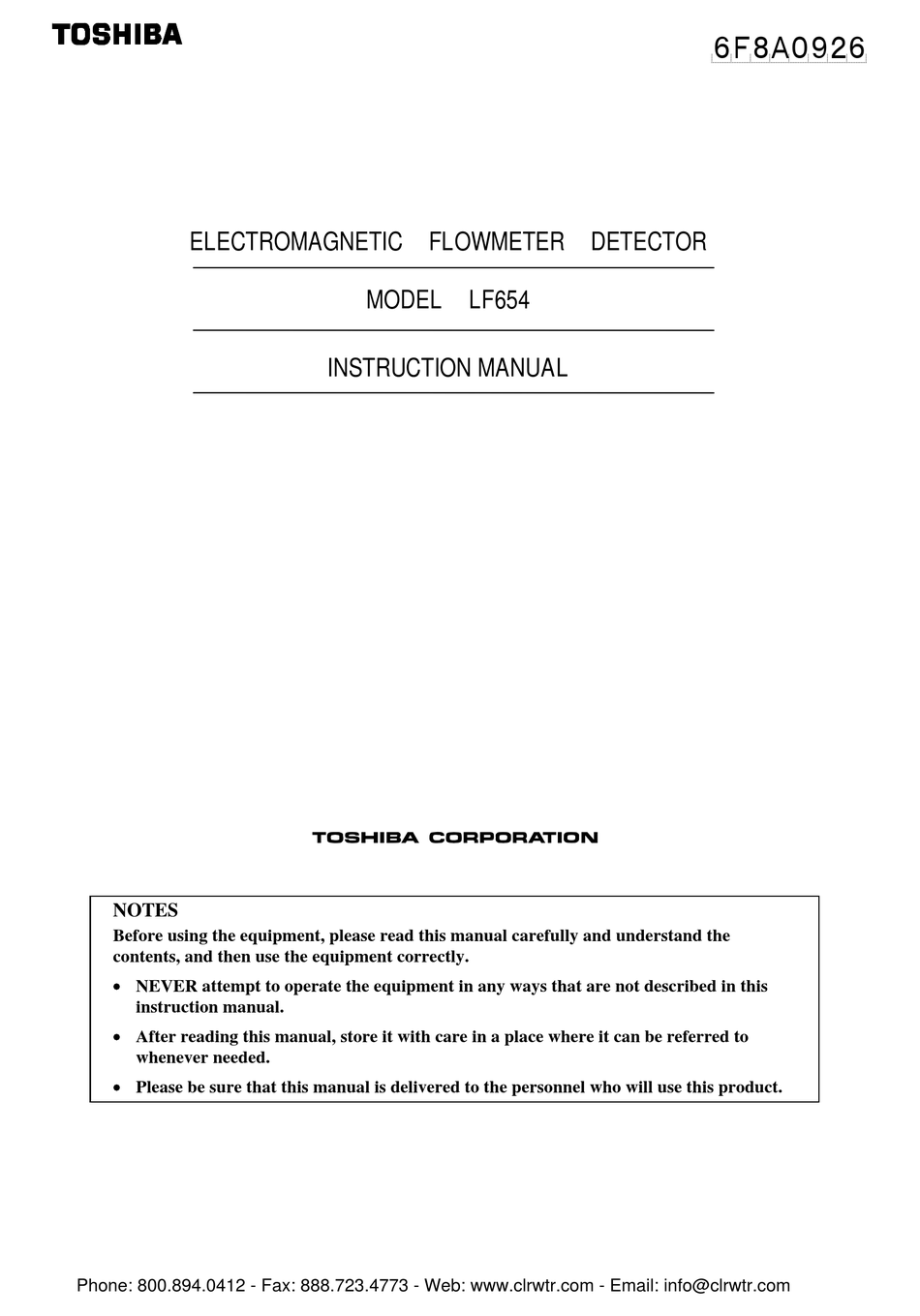 Outline Dimensions - Toshiba LF654 Instruction Manual [Page 45 