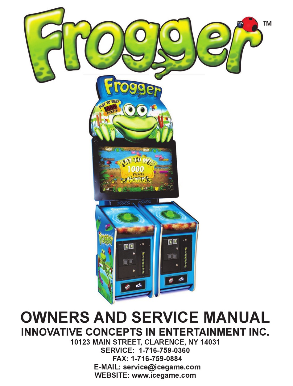 ICE GAMES FROGGER OWNER'S AND SERVICE MANUAL Pdf Download ManualsLib