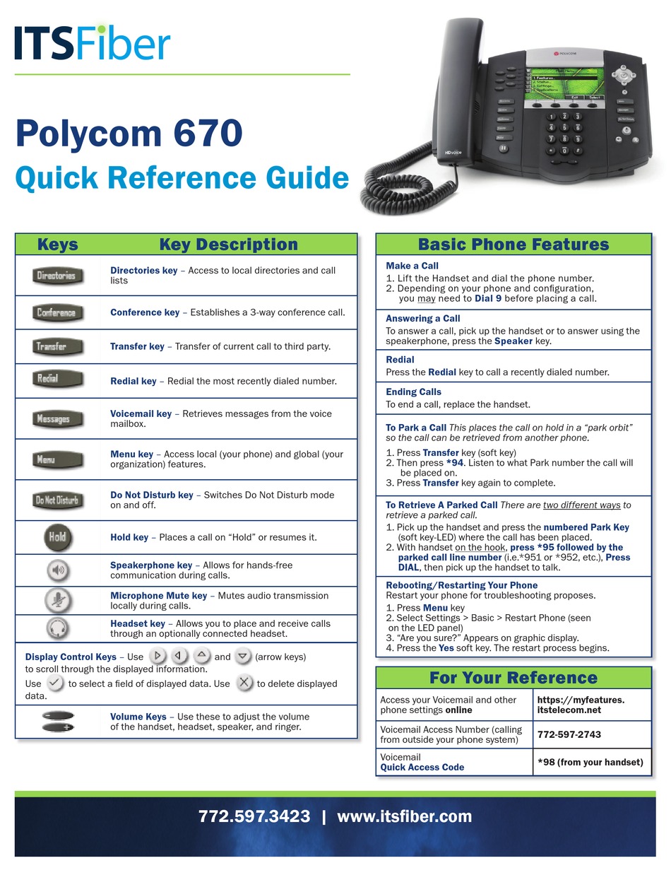POLYCOM 670 QUICK REFERENCE MANUAL Pdf Download | ManualsLib