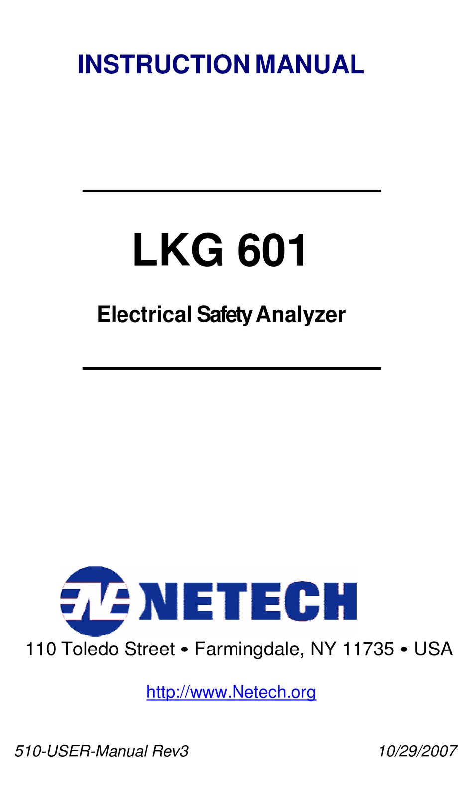 NETECH LKG 601 INSTRUCTION MANUAL Pdf Download ManualsLib