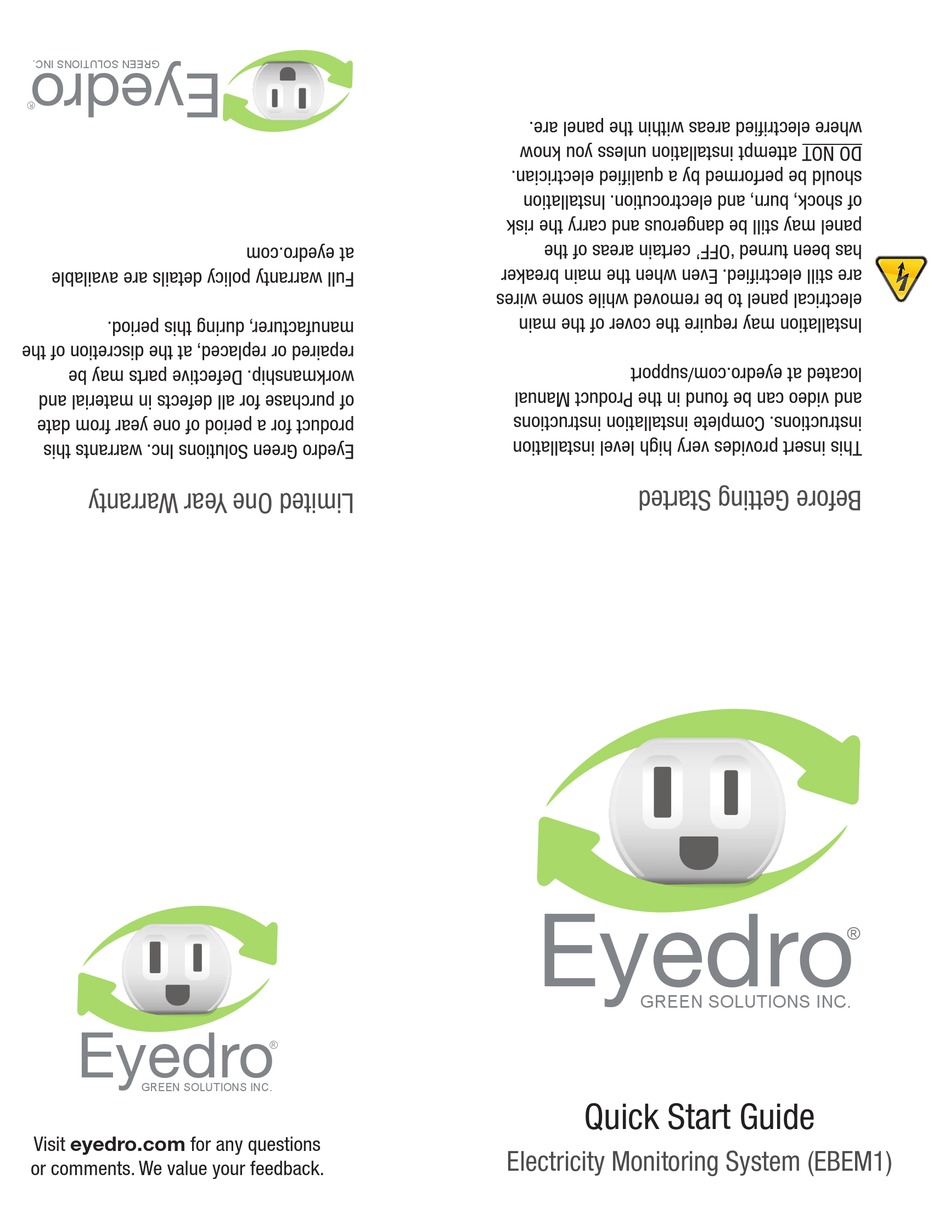 EYEDRO EBEM1 QUICK START MANUAL Pdf Download ManualsLib