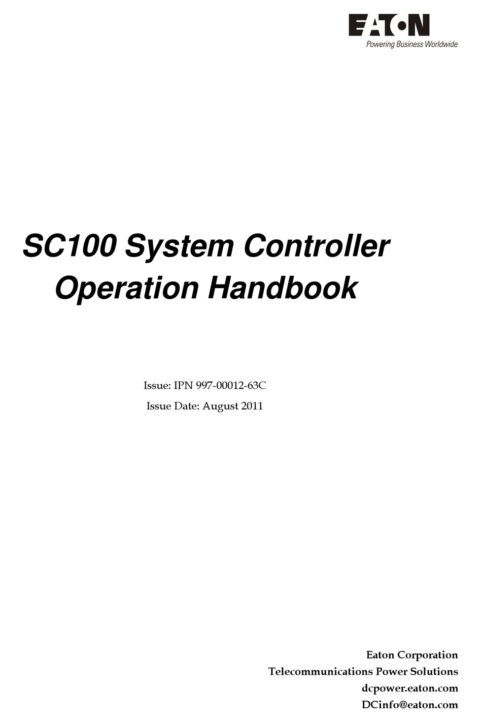 Eaton SC 200 System DC controller
