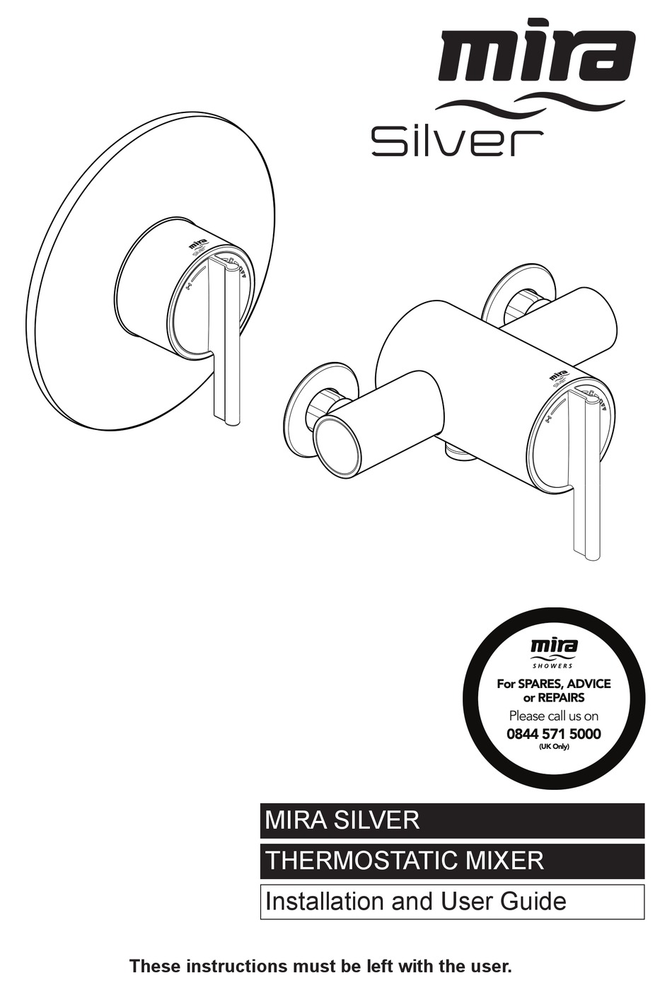 MIRA SILVER INSTALLATION AND USER MANUAL Pdf Download ManualsLib