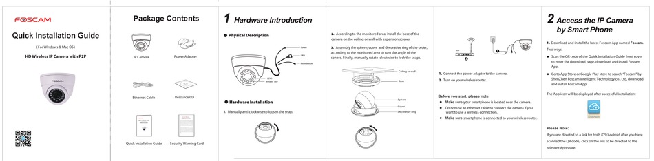 FOSCAM FI9851P QUICK INSTALLATION MANUAL Pdf Download | ManualsLib