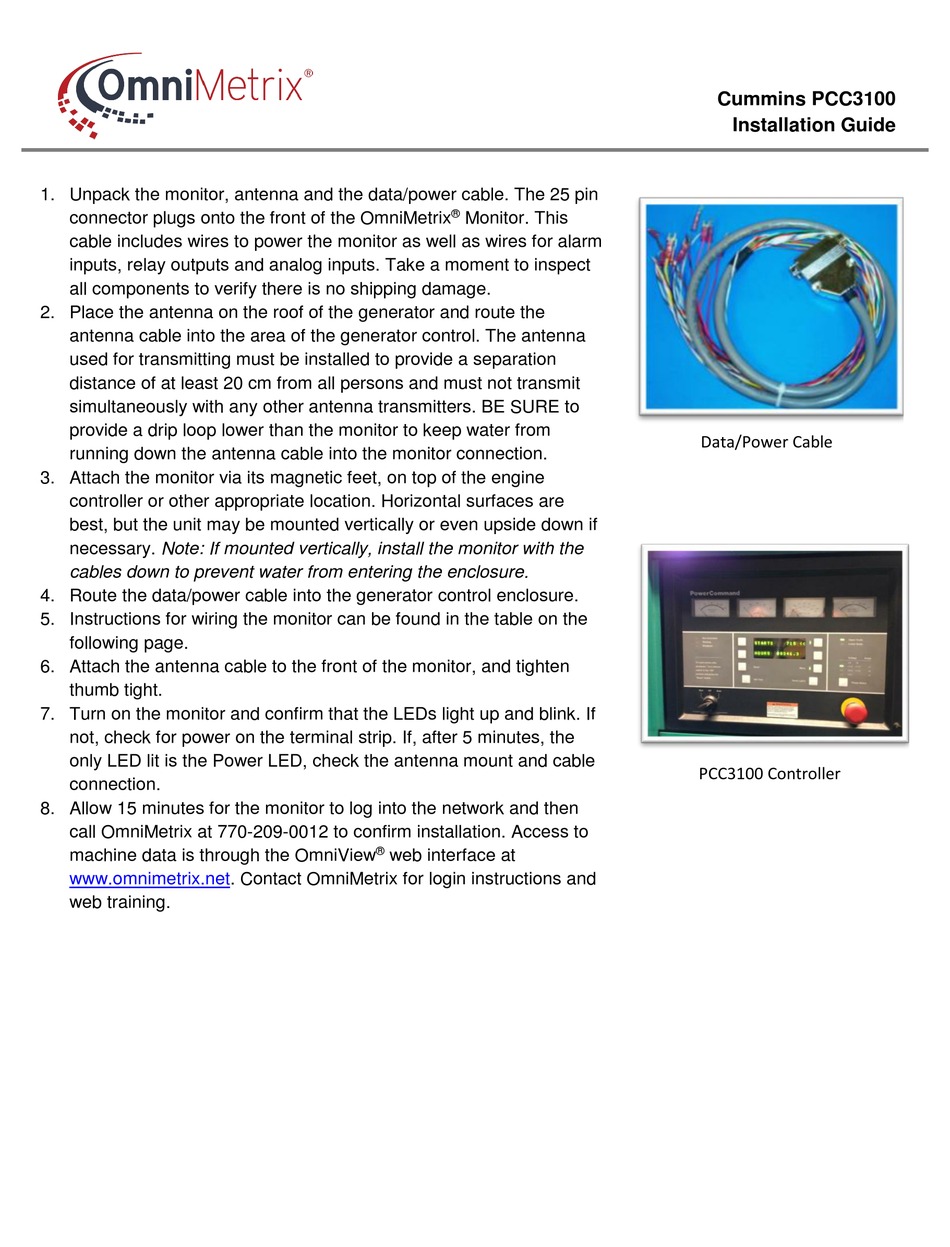 OMNIMETRIX CUMMINS PCC3100 INSTALLATION MANUAL Pdf Download ManualsLib