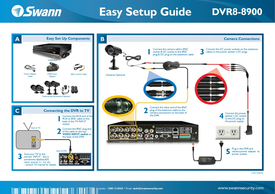 SWANN DVR88900 EASY SETUP MANUAL Pdf Download ManualsLib