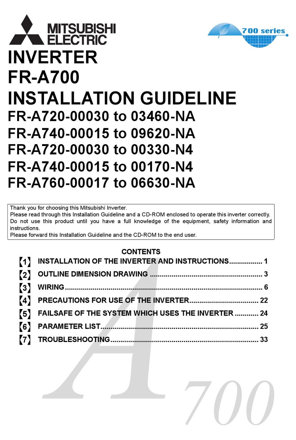 Mitsubishi Electric Fr A700 Installation Manualline Pdf Download Manualslib Mitsubishi Electric Fr A700 Installation Manualline Pdf Download Manualslib