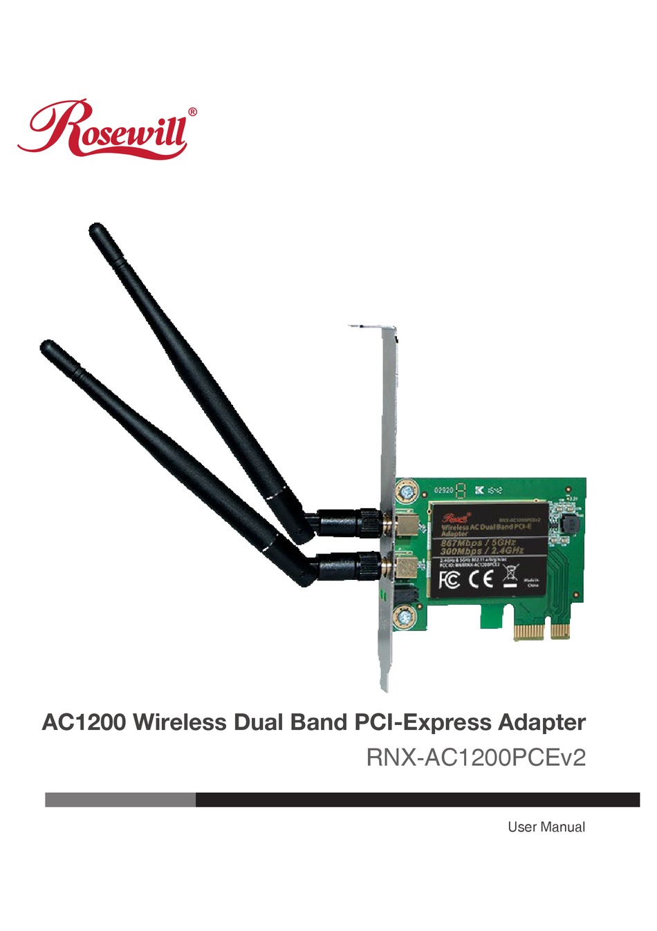 ROSEWILL RNX-AC1200PCEV2 USER MANUAL Pdf Download | ManualsLib