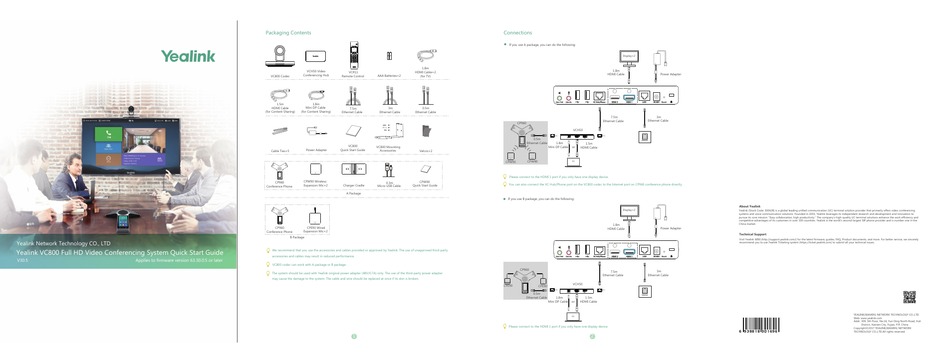 Yealink Vc Quick Start Manual Pdf Download Manualslib