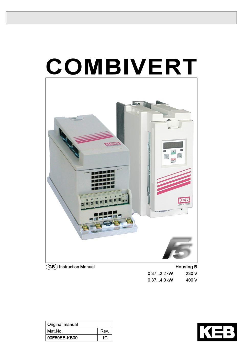 Keb Combivert F5 Instruction Manual Pdf Download Manualslib