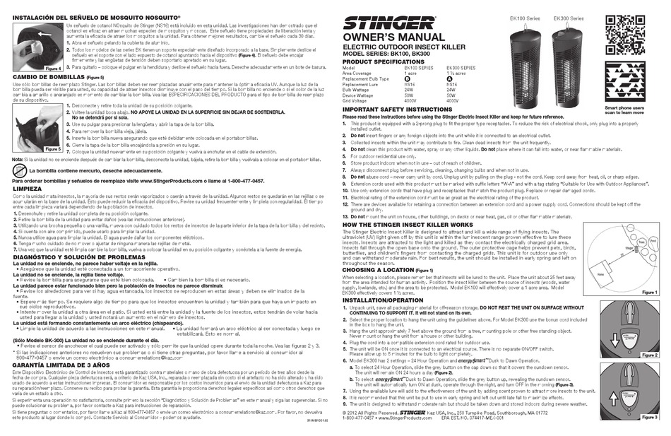 Stinger® On-the-Go Insect Zapper (Model BKC40) 