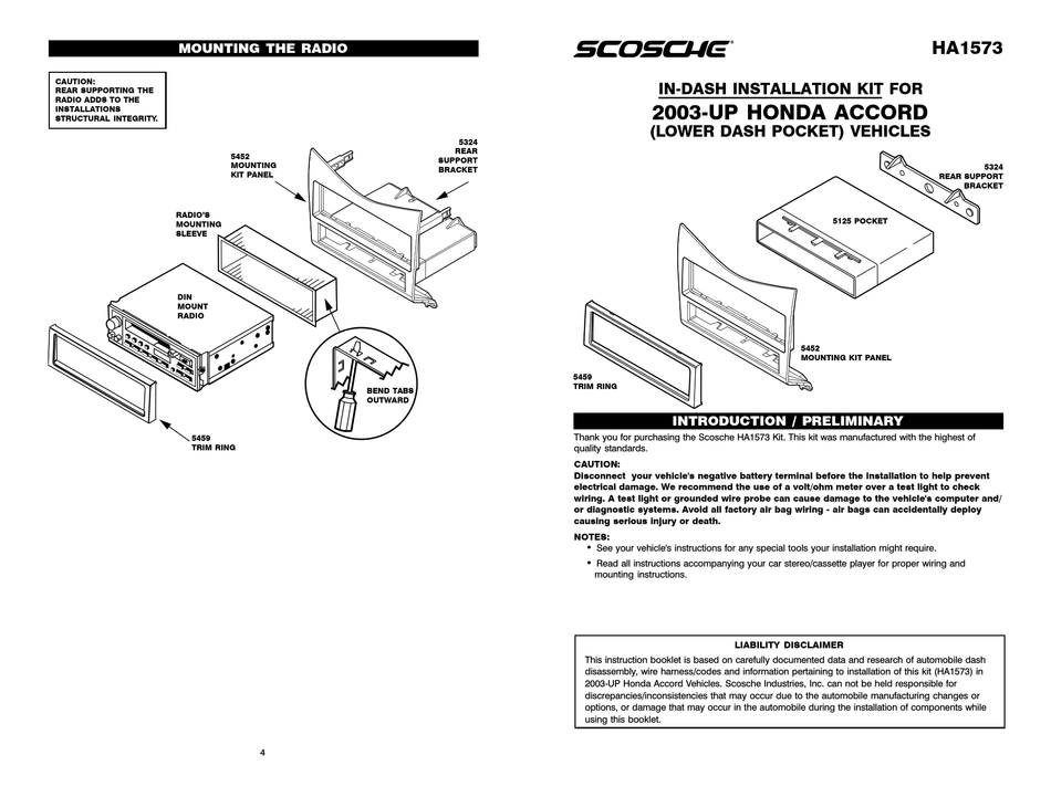 Scosche Ha1573 Installation Manual Pdf Download Manualslib