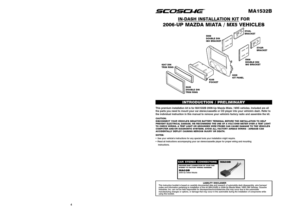 Scosche Ma1532b Installation Manual Pdf Download Manualslib