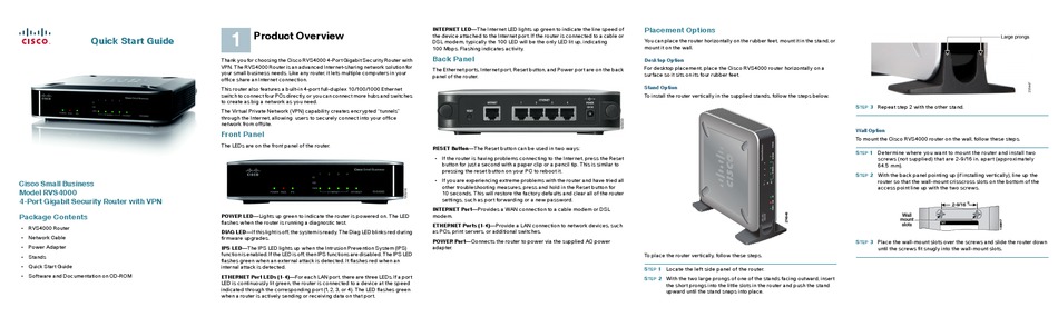 CISCO RVS4000 QUICK START MANUAL Pdf Download | ManualsLib