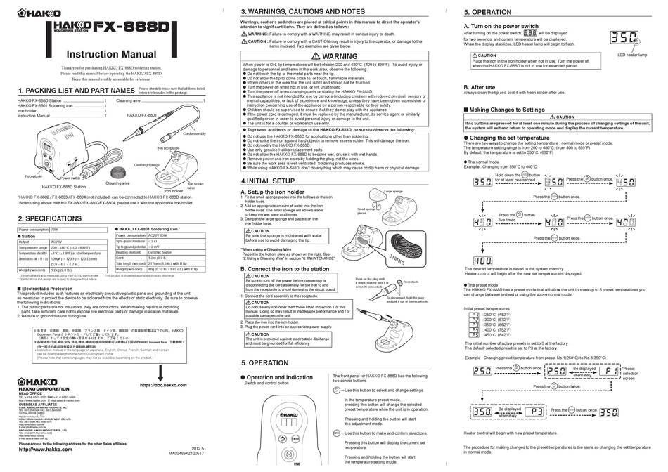 Hakko Fx 888d Manual