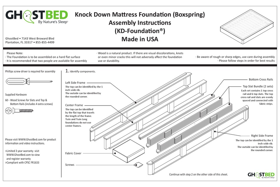 ghostbed foundation assembly