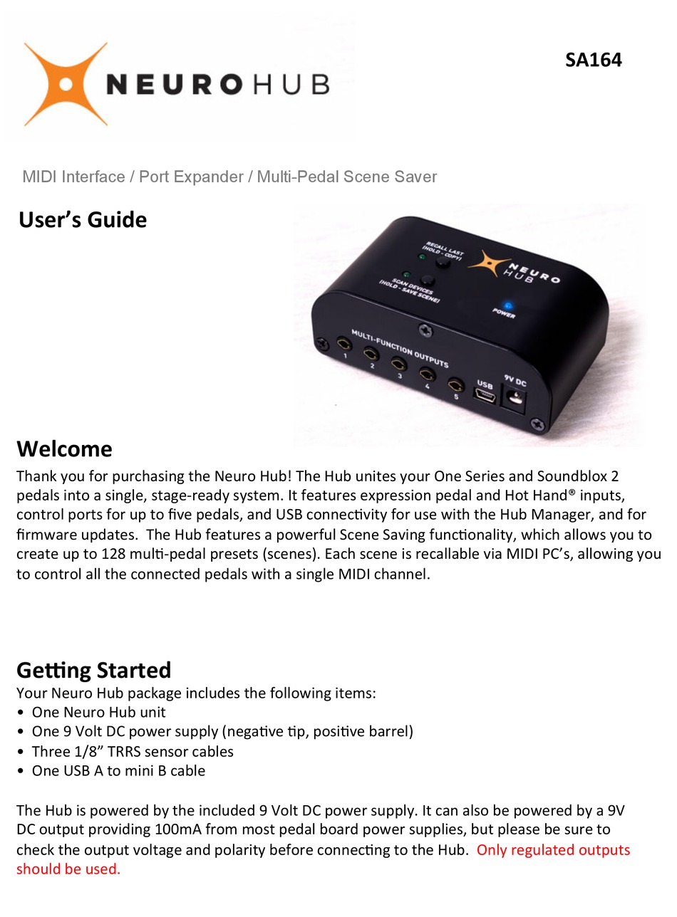 SOURCE AUDIO NEURO HUB USER MANUAL Pdf Download ManualsLib