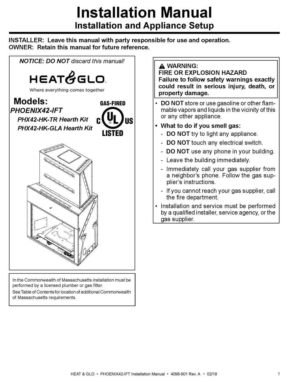HEAT&GLO PHOENIX42IFT INSTALLATION MANUAL Pdf Download ManualsLib