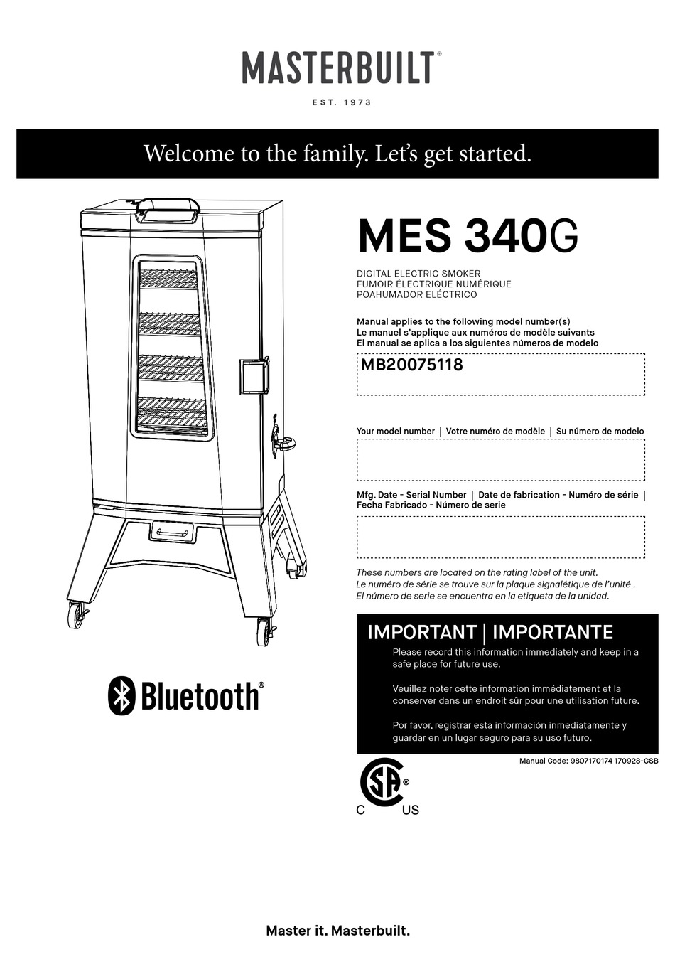 masterbuilt mes 340g bluetooth electric smoker