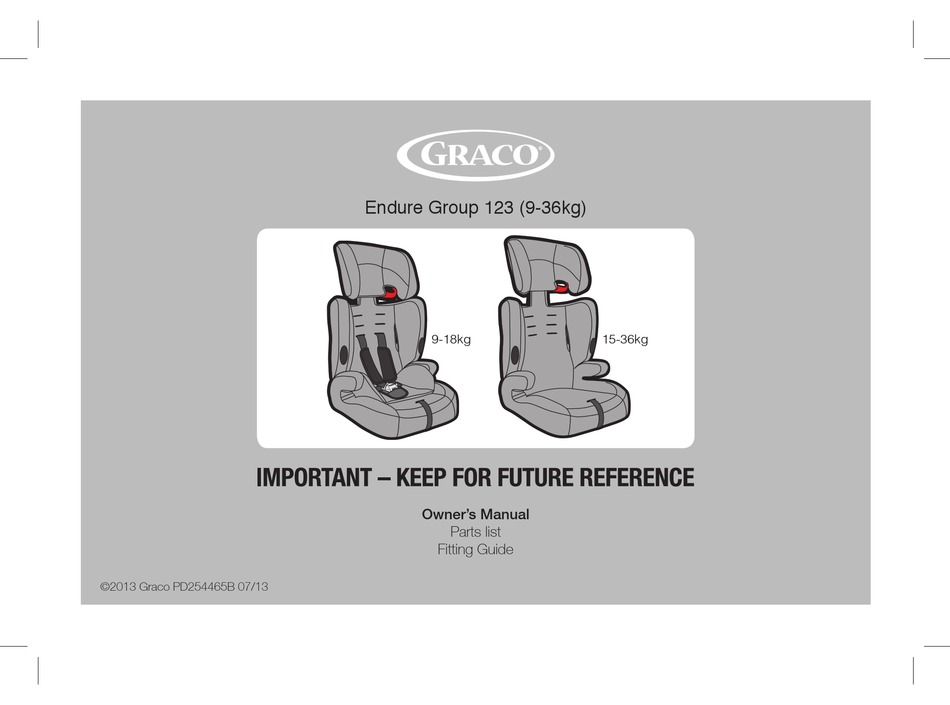 Graco Endure 123 Owner S Manual Pdf Manualslib - Graco Nautilus Car Seat Instructions Uk