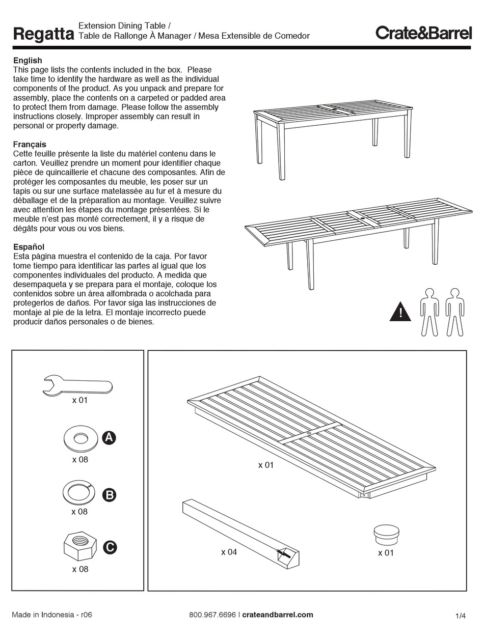 CRATE AND BARREL 595950 ASSEMBLY INSTRUCTIONS Pdf Download ManualsLib