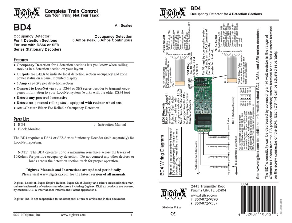 DIGITRAX BD4 INSTRUCTION MANUAL Pdf Download ManualsLib