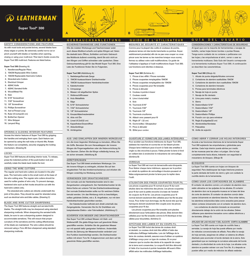 LEATHERMAN SUPER TOOL 300 USER MANUAL Pdf Download ManualsLib