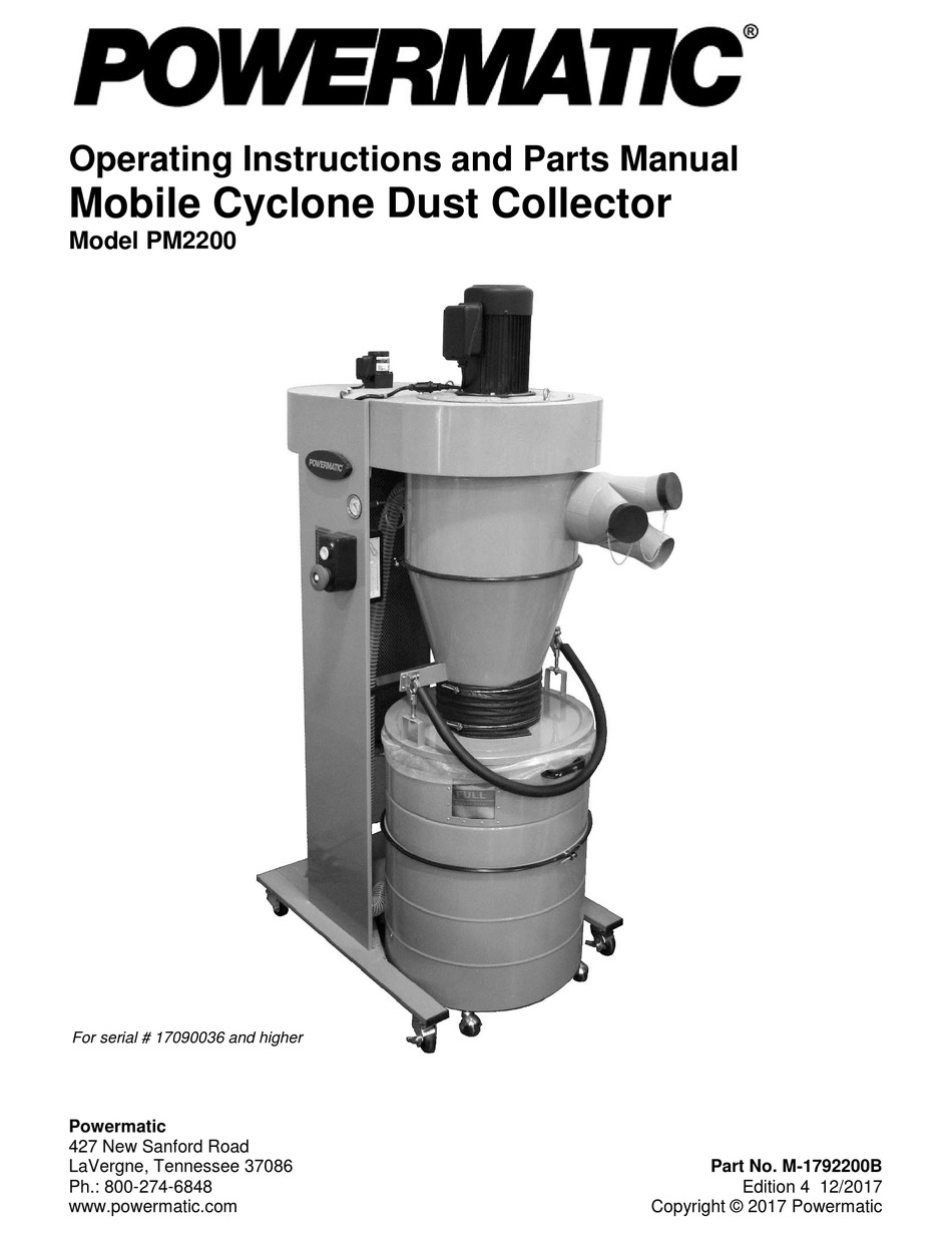 POWERMATIC PM2200 OPERATING INSTRUCTIONS AND PARTS MANUAL Pdf Download