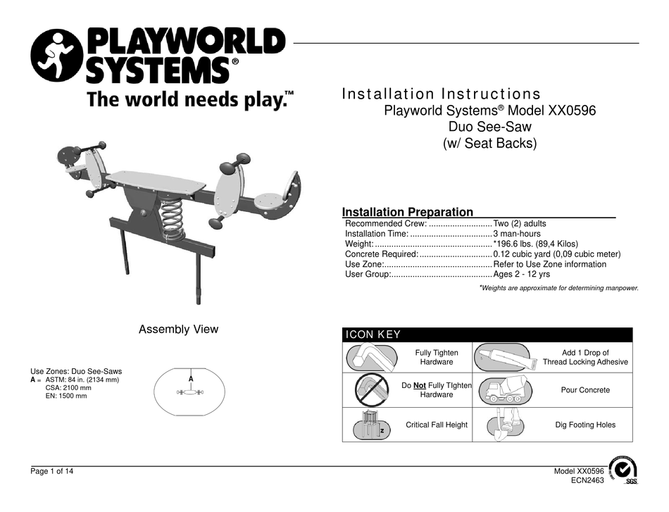 PLAYWORLD SYSTEMS XX0596 INSTALLATION MANUAL Pdf Download ManualsLib