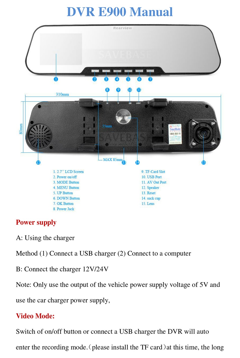 DVR E900 MANUAL Pdf Download ManualsLib