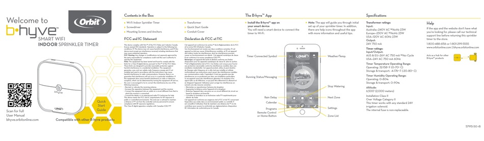 ORBIT B-HYVE QUICK START MANUAL Pdf Download | ManualsLib