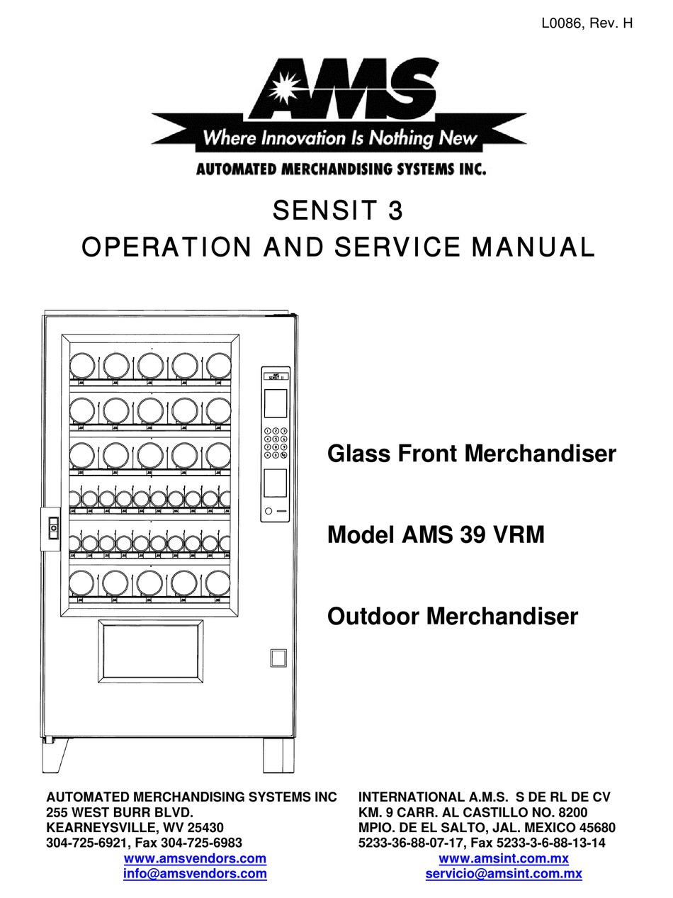 Ams Sensit 3 39 Vrm Operation And Service Manual Pdf Download Manualslib