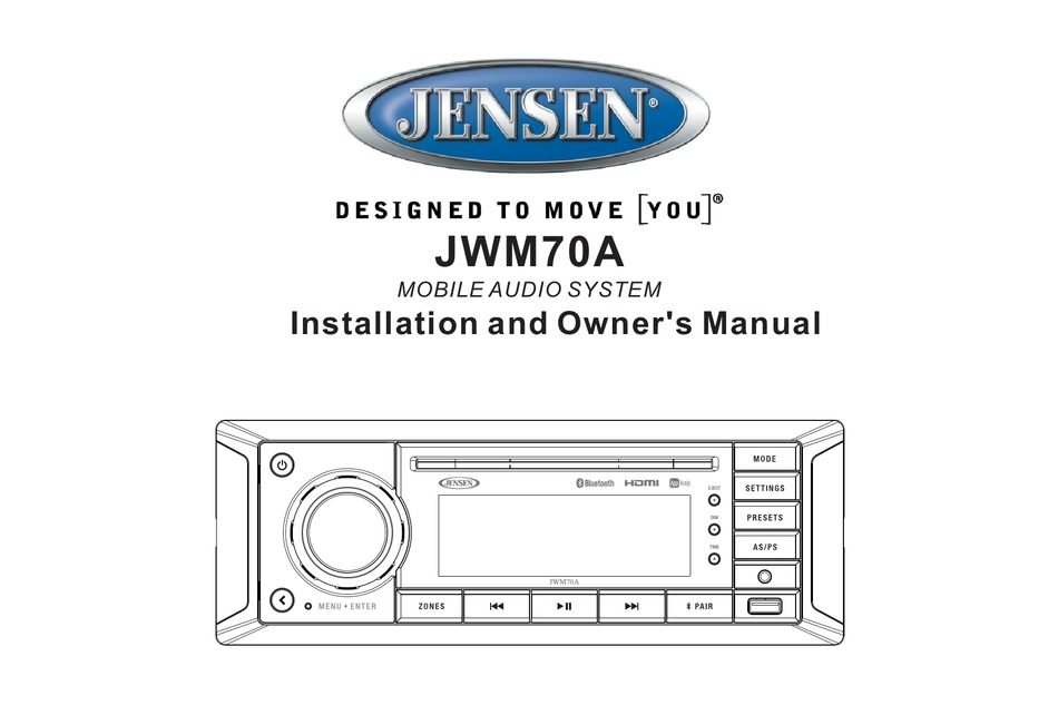 JENSEN JWM70A INSTALLATION AND OWNER'S MANUAL Pdf Download | ManualsLib