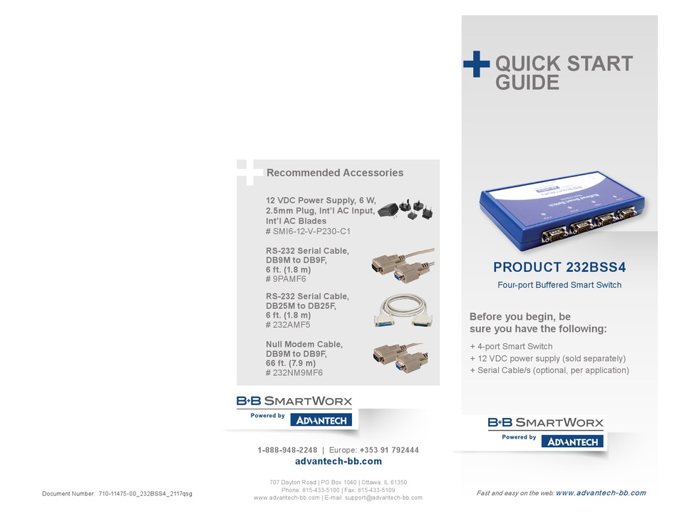 B+B SMARTWORX 232BSS4 QUICK START MANUAL Pdf Download | ManualsLib