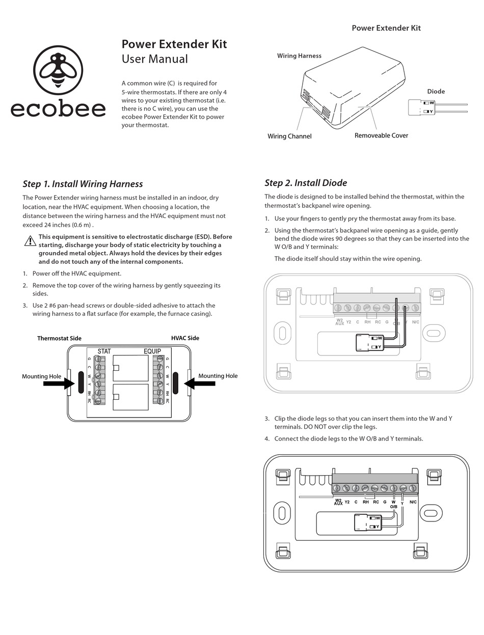 Ecobee Power Extender Kit User Manual Pdf Download Manualslib