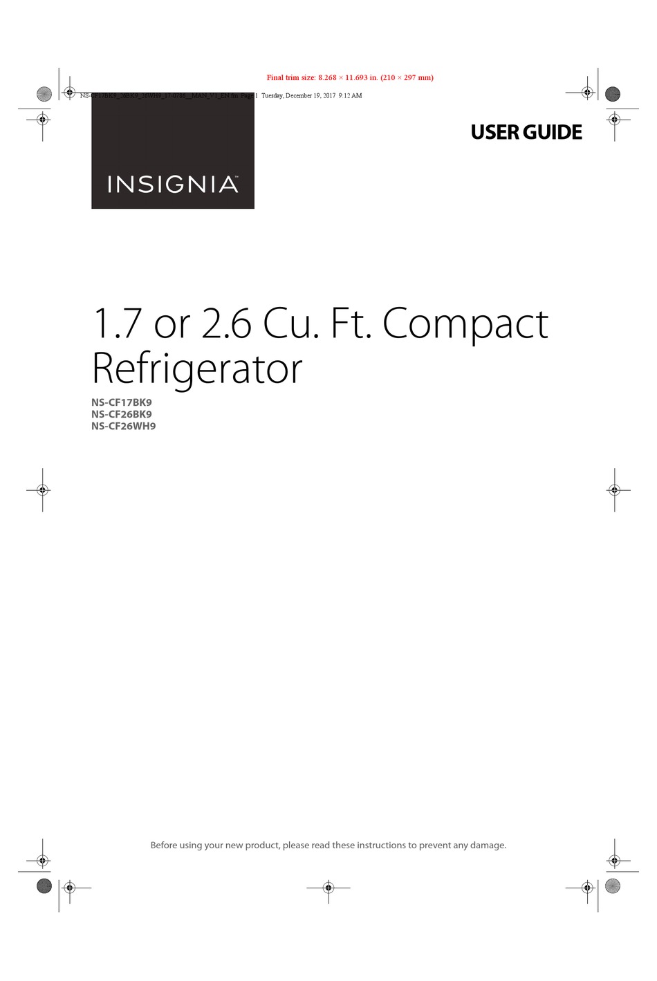 Insignia Ns Cf17bk9 User Manual Pdf Download Manualslib