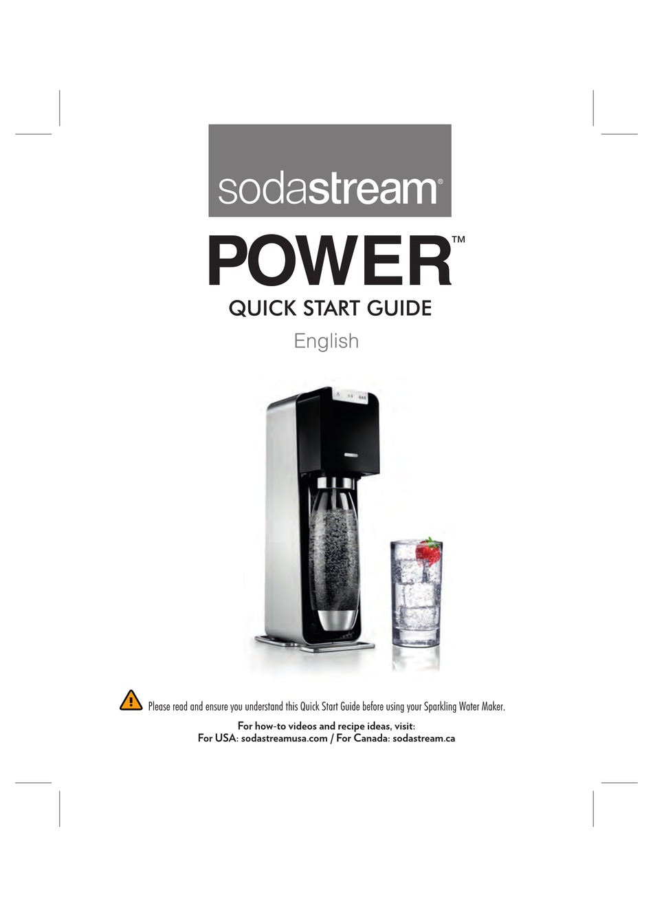 SODASTREAM POWER QUICK START MANUAL Pdf Download ManualsLib