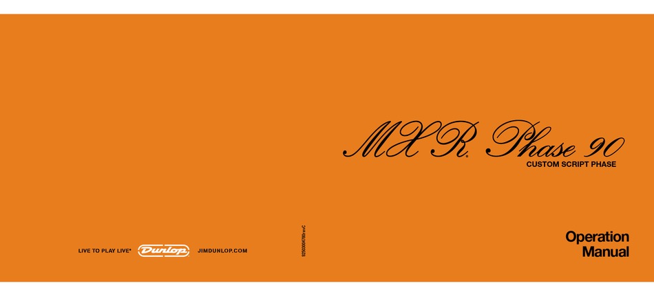 MXR CSP101SL OPERATION MANUALS Pdf Download | ManualsLib